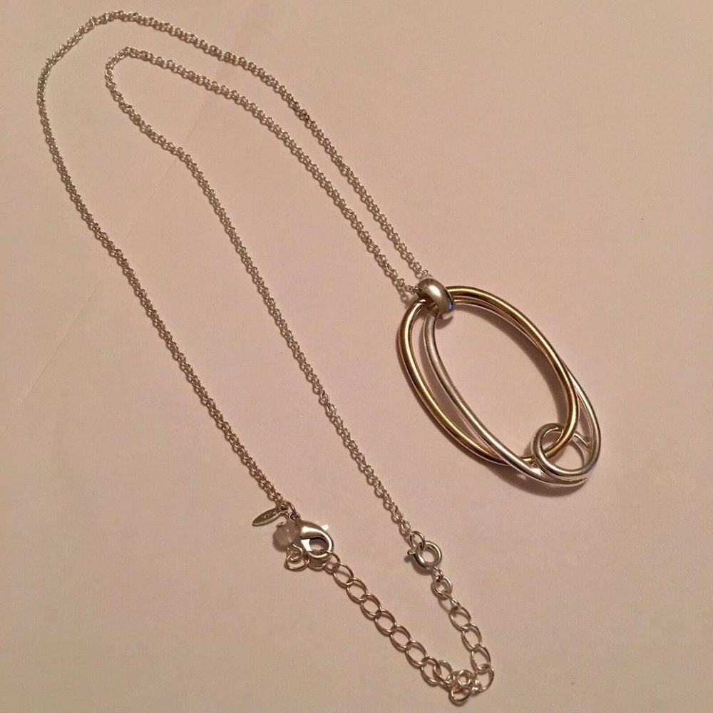 PMA Silver Tone / Gold Tone (Two Tone) Costume Jewelry Necklace